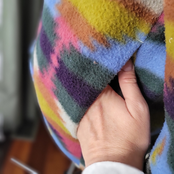 Current Seen Women Utility Jacket Purple Cord Collar and Aztec Print Reversible - Picture 5 of 13